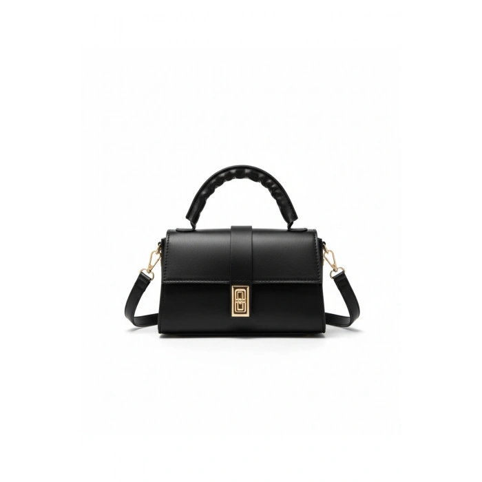 Omuz ve El Çantası ve Deniz Kabuğu Figürlü Aynalı Anahtarlık Hediyeli, Mekanizmalı Günlük Sade Çanta