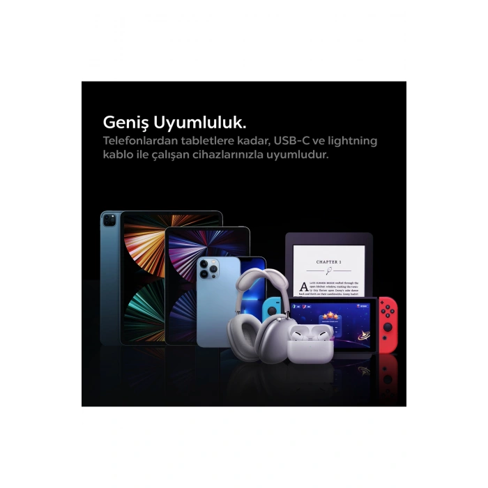 47W USB-C 2 Port Araç içi Hızlı Şarj Aleti + Lightning Şarj Kablo Güç Adaptörü Çakmaklık - ACP04205