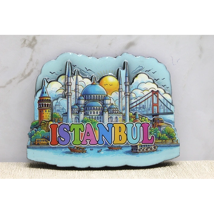 Ahşap İstanbul Temalı Magnet - Model 10