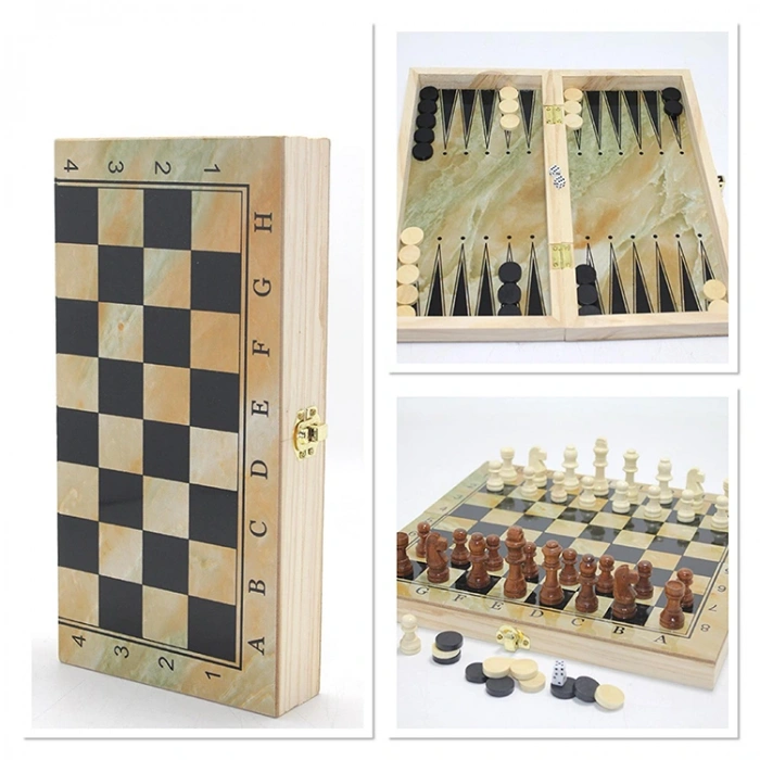 Ahşap Satranç ve Tavla Seti VIVA1038