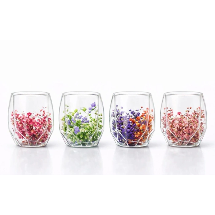 Çift Camlı Çiçekli Bardak VIVA871