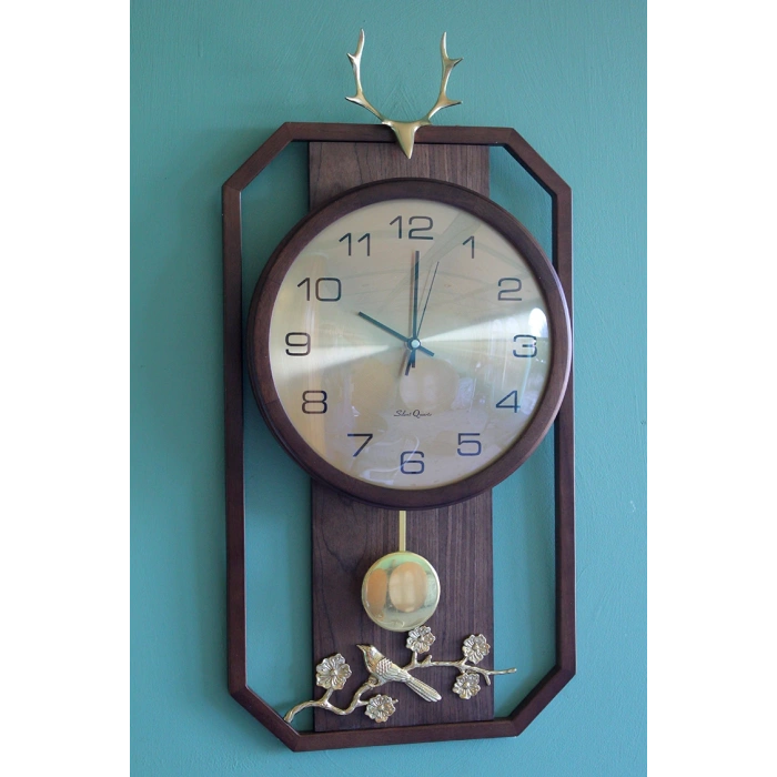 Geyikli Duvar Saati Sarkaçlı VIVA71