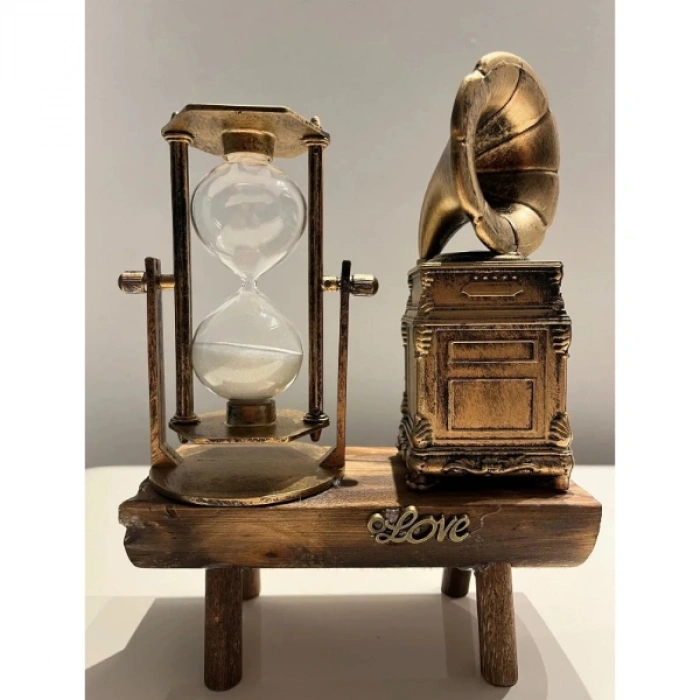 Gramofon Biblolu Kum Saati