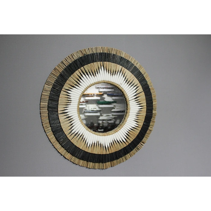 Hasırlı Duvar Aynası 3Natural-14