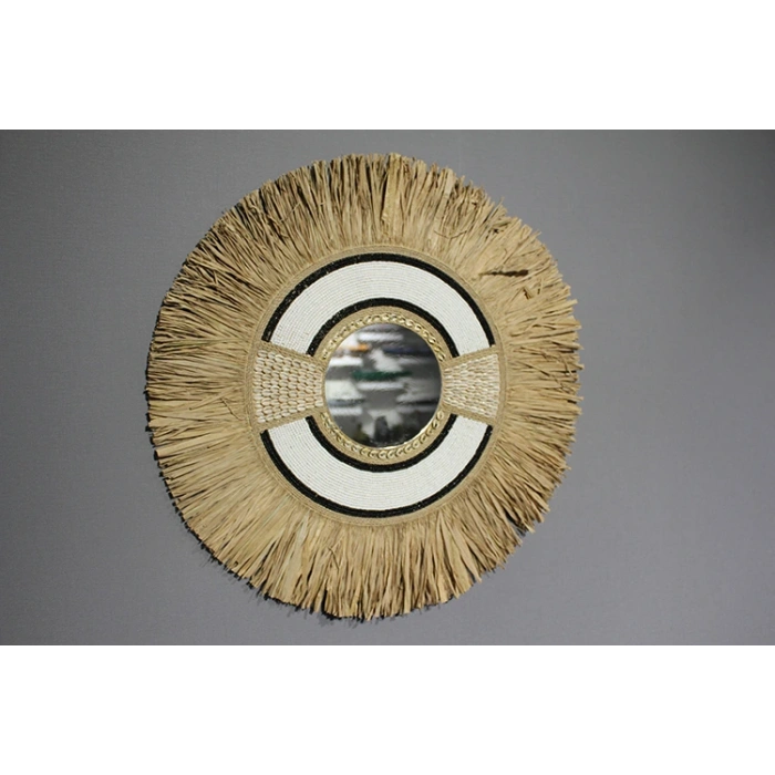 Hasırlı Duvar Aynası 3Natural-3