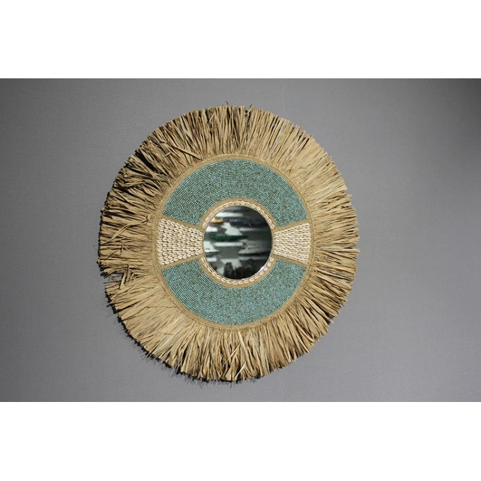 Hasırlı Duvar Aynası 3Natural-4