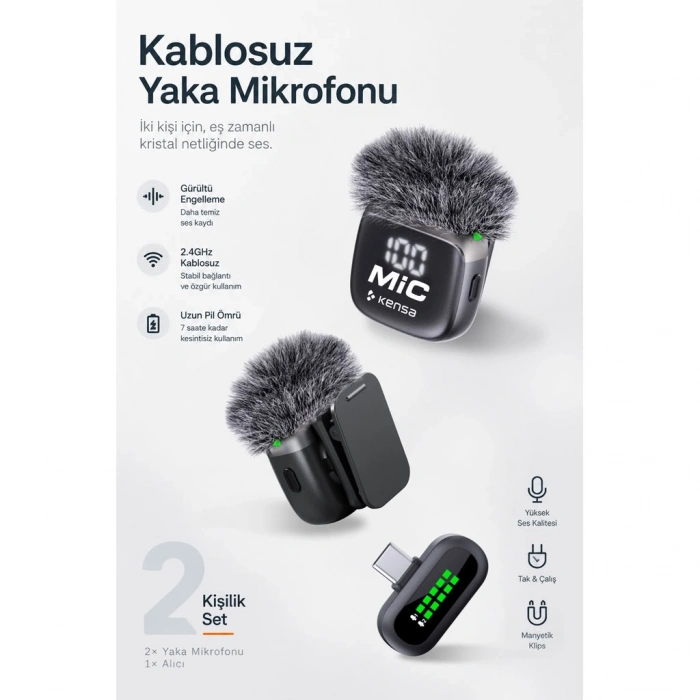 Kablosuz Yaka Mikrofonu KH541