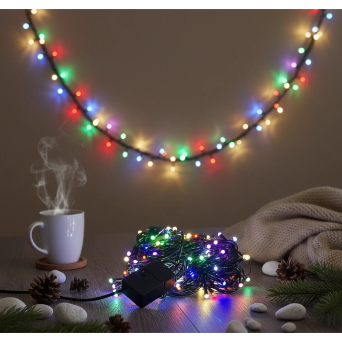 LED Damla Uçlu RGB Dekoratif Işık 10 Metre 100