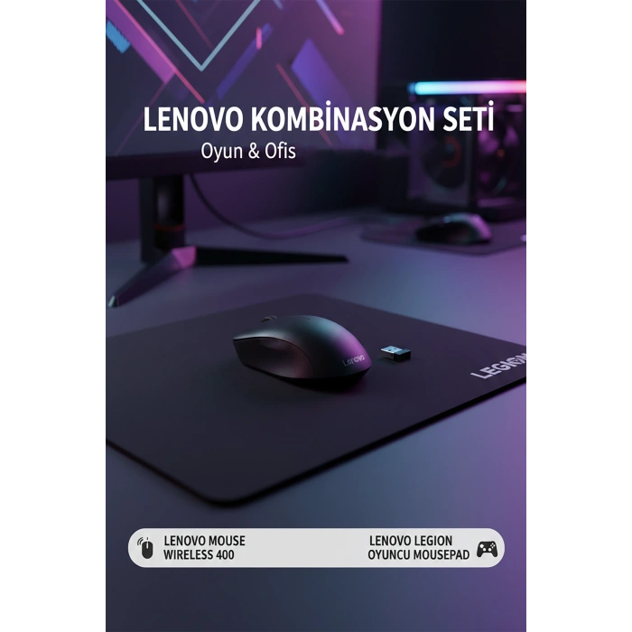 Lenovo 400 Mouse Kablosuz Wireless Legion Oyuncu Mouse Pad