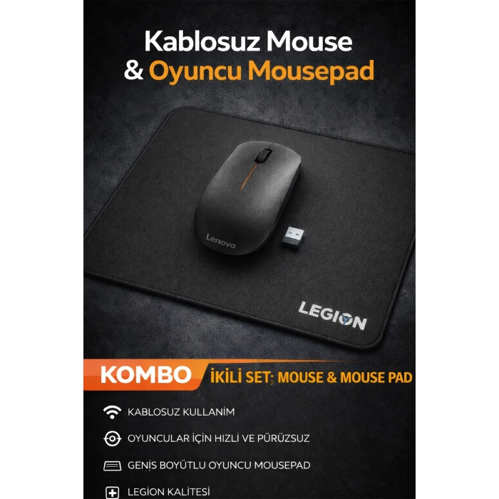 Lenovo 400 Mouse Kablosuz Wireless Legion Oyuncu Mouse Pad