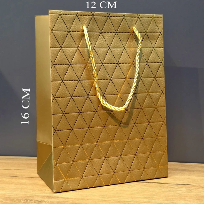 Mini Boy Gold Karton Hediye Çantası
