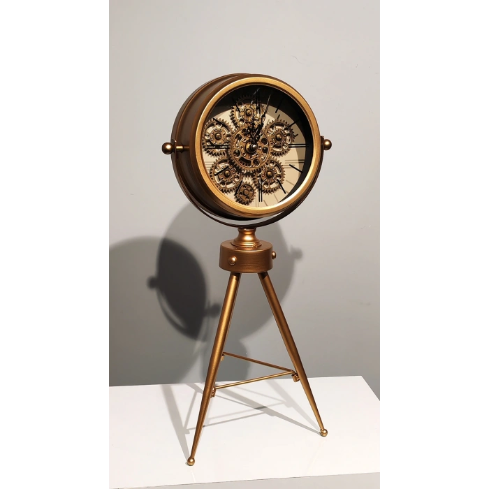 Özel Tasarım Metal  Çarklı Masa Saati Alk5129