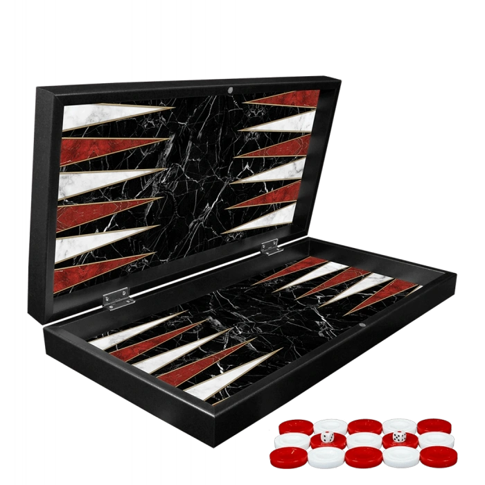 Özel Tasarlanmış Mermer Desenli Tavla