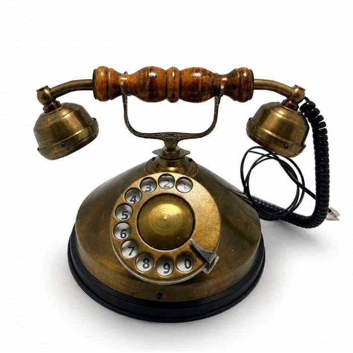 Pirinç Nostaljik Masa Telefonu Af928