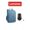 Case 15.6 B210 Laptop Sırt Çantası Mavi + LENOVO 400 Wireless Kablosuz Mouse Siyah