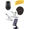 Mouse Kablosuz GY50R91293, Metal Laptop Standı, Bilek Destekli Mousepad, 360 Dönen Telefon Tutucu
