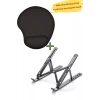 Mousepad Bilek Destekli Mouse Pad, Siyah Renk Metal Laptop Standı Tablet Standı
