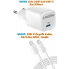 Zolo 20W GaN USB-C Şarj Cihazı, PowerLine USB-C to USB-C Örgülü Kablo 3ft/0.9m 60W Kablo
