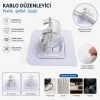 Çok Amaçlı Kıskaçlı Yapışkanlı Kablo ve Mop Tutucu