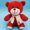 Kırmızı Peluş Atkılı Oyuncak Ayıcık