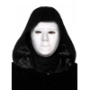 Siyah Kapüşonlu 120 cm Pelerin ve Beyaz Boyanabilir Tam Yüz Maske