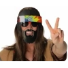 Siyah Saçlı Bandana Hippi Parti Gözlüğü