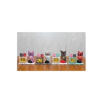 Ahşap Tekli Baykuş Takvim Polos:16