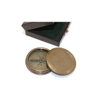 Ahşap Kutulu Pirinç Pusula