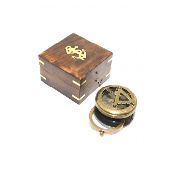 Ahşap Kutulu Pirinç Pusula