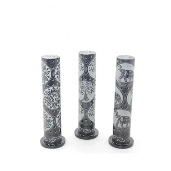 Obsidian Taşı İşlemeli Kule Tütsülük Ksk2211