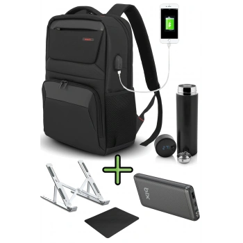 Business X MCC-805 Laptop Sırt Çantası + Powerbank + Termos + Laptop Standı + Mousepad 5li Set