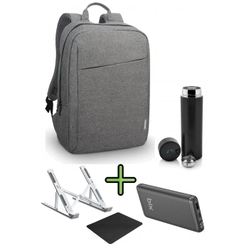 Sırt Çantası 15.6 Inç B210 Laptop Çantası, Hızlı Powerbank, Termos, Laptop Standı, Mousepad 5li Set