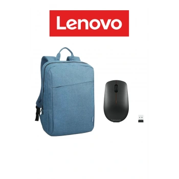 Case 15.6 B210 Laptop Sırt Çantası Mavi + LENOVO 400 Wireless Kablosuz Mouse Siyah