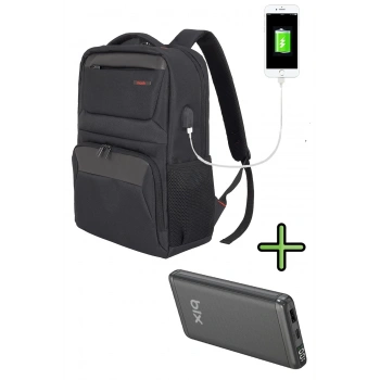 Business X MCC-805 Laptop Sırt Çantası + Dijital Göstergeli Hızlı Şarjlı Powerbank 22.5W QC 3.0 Şarj