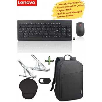 GX30Z91076 510 Klavye Mouse Set Laptop Sırt Çantası, Mousepad, Kamera Kapatıcı, Laptop Standı