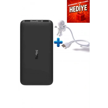 Redmi 10000mah Powerbank Siyah Astronot USB Lamba Klavye Işığı