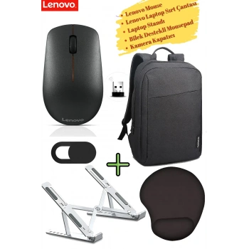 Kablosuz Mouse GY50R91293, Laptop Sırt Çantası, Kamera Kapatıcı, Laptop Standı, Mousepad,