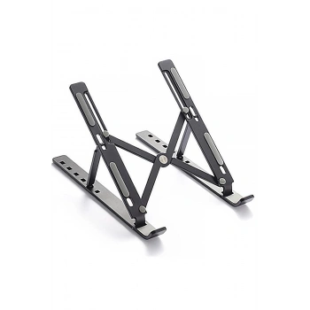 Stand Dayanıklı Metal Katlanabilir Ayarlı Siyah Renk Dizüstü Laptop Standı Tablet Laptop Tutucu