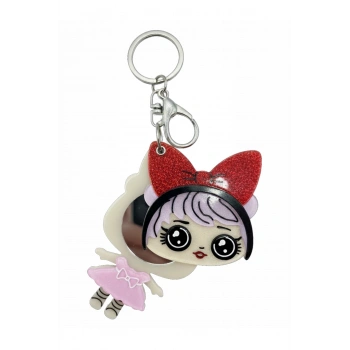 Lol Bebekli Aynalı Anahtarlık, Çanta Süsü, Çanta Aksesuarı, Lol Temalı Aynalı Anahtar