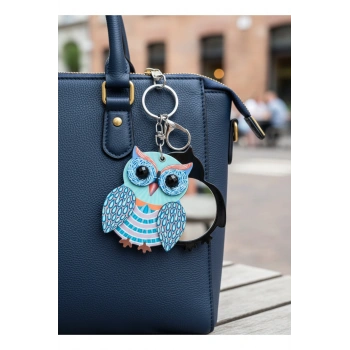 Baykuş Figürlü Aynalı Anahtarlık, Çanta Süsü, Çanta, Cüzdan Aksesuarı, Baykuş Temalı Aynalı Anahtar