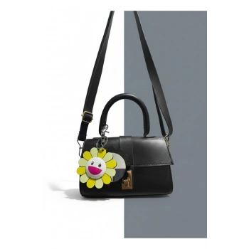 Omuz ve El Çantası ve Papatya Figürlü Aynalı Anahtarlık Hediyeli, Mekanizmalı Günlük Sade Çanta