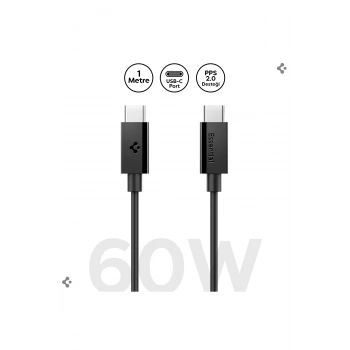 USB-C to USB-C 1 Metre Kablo 60W Güç / PPS 2.0 Super Hızlı Şarj / 480 Mbps Type-C Black - ACA08718