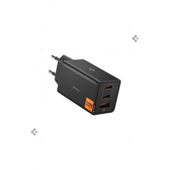 67W USB-C + USB-A 3 Port Hızlı Şarj Aleti PPS 2.0 Desteği GaN Pro Destekli Type-C Black - ACH09458