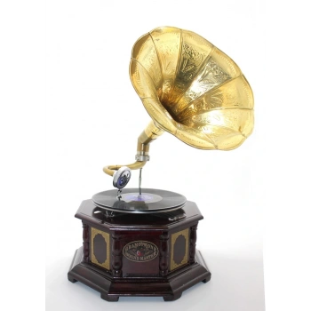 Ahşap Sekizgen Gramafon Plak Çalar VIVA2040