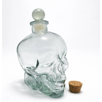 Cam Kurukafa İçki Şişesi 16 Cm VIVA4154