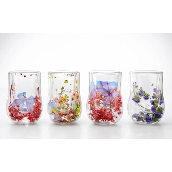 Çift Camlı Çiçekli Bardak VIVA870