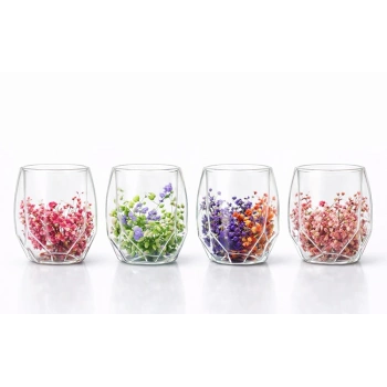 Çift Camlı Çiçekli Bardak VIVA871