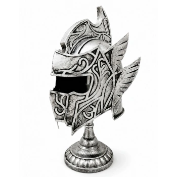 Fantastik Tasarımlı Miğfer Biblosu - Metal - 53x20 cm Dekoratif Obje
