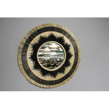 Hasırlı Duvar Aynası 3Natural-13