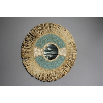 Hasırlı Duvar Aynası 3Natural-4